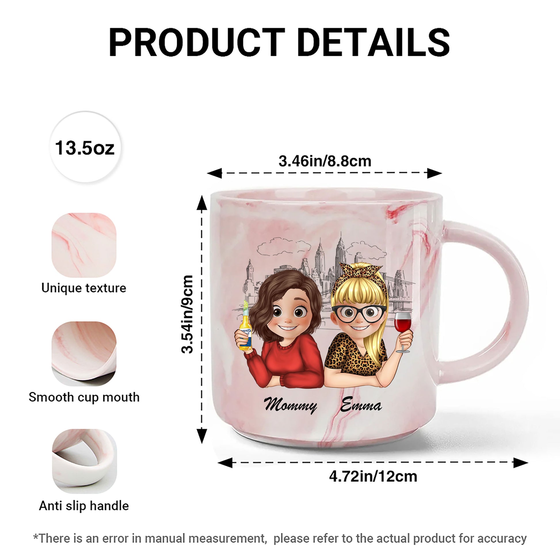 To My Daughter You Are Braver Than You Believe Marble Mug - Personalized Mug
