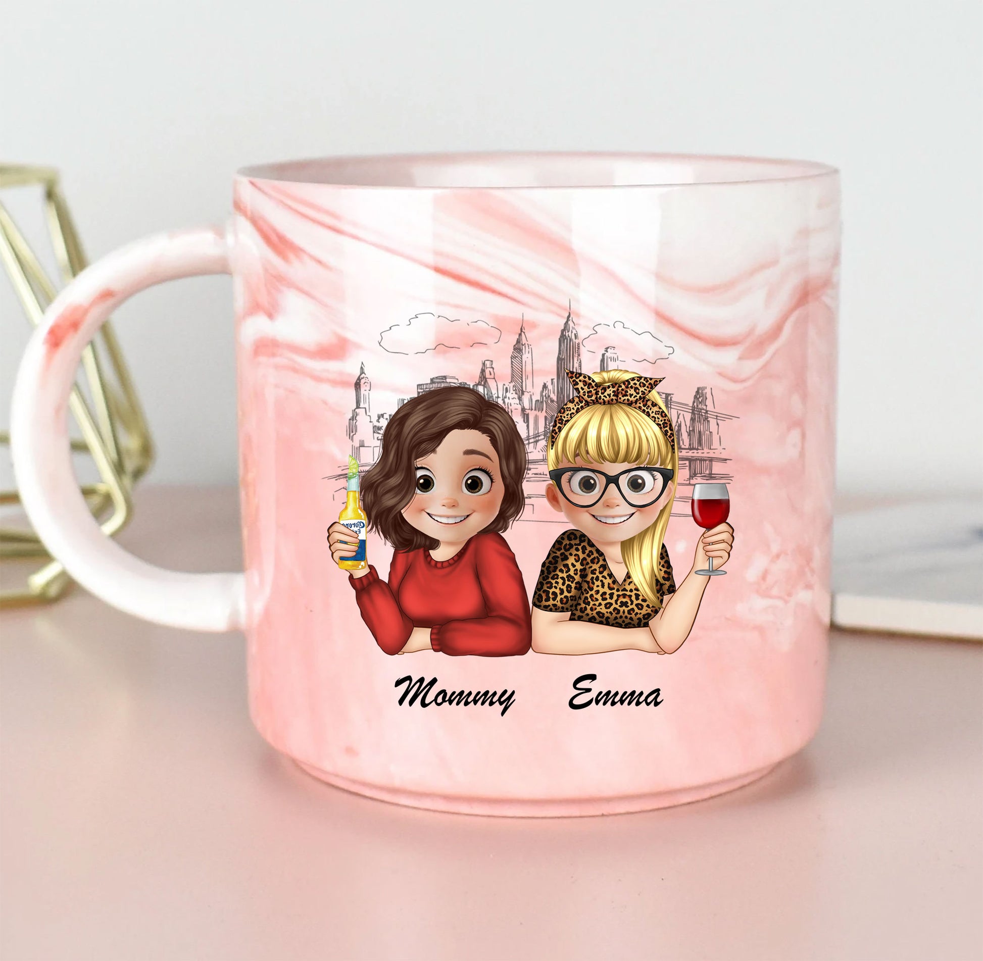 To My Daughter You Are Braver Than You Believe Marble Mug, Personalized Mug