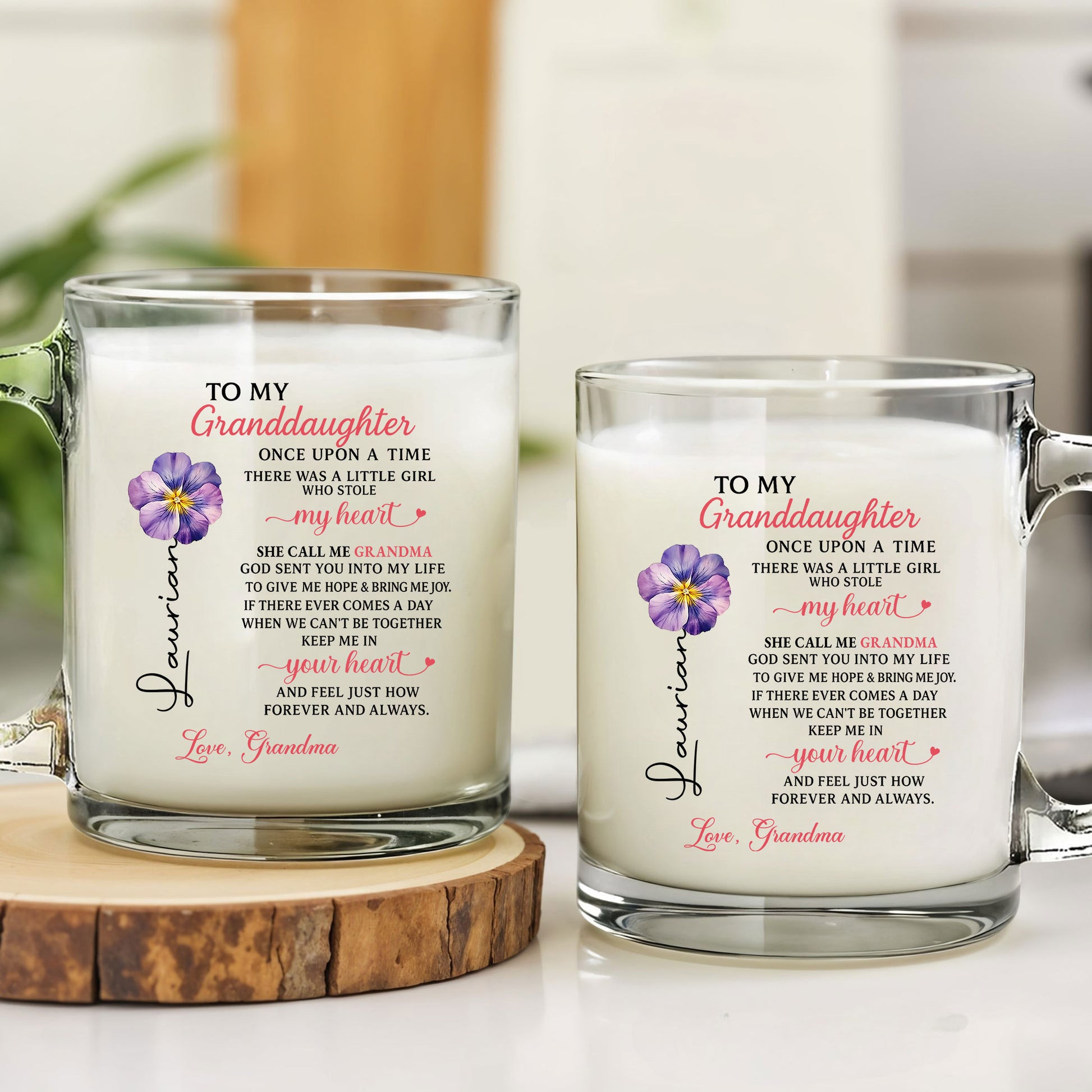 To My Granddaughter Glass Mug Gift – Emotional Gift Idea for Granddaughter from Grandma to Show Everlasting Love and Encouragement