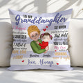 To My Granddaughter I Hugged This Soft Pillow I Squeezed It Really Tight Pillow, Gift For Mom, Gift For Grandma, Gift for Granddaughter