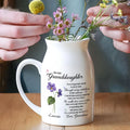 To My Granddaughter Never Forget That I Love You Birth Month Flower Ceramic Vase