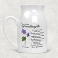 To My Granddaughter Never Forget That I Love You Birth Month Flower Ceramic Vase | Custom Birth Flower Gift For Great Grandma, Mother's Day Gifts, Birthday Gifts, New Great Grandma Gifts, Gifts For Great Grandma