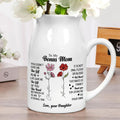 To my Bonus Mom Birth Flower Personalized Ceramic Vase, Custom Grandma Gift