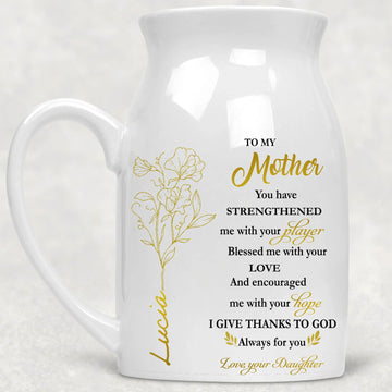 "To my Mother, you have strengthened me, blessed me with your love, and encouraged me with your hope; I give thanks to God always for you, love your daughter."