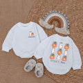 Romper Baby Long Sleeve Spooky Pumpkin Little Boo - Personalized Babysuit - Gift For Baby - LuthCreative