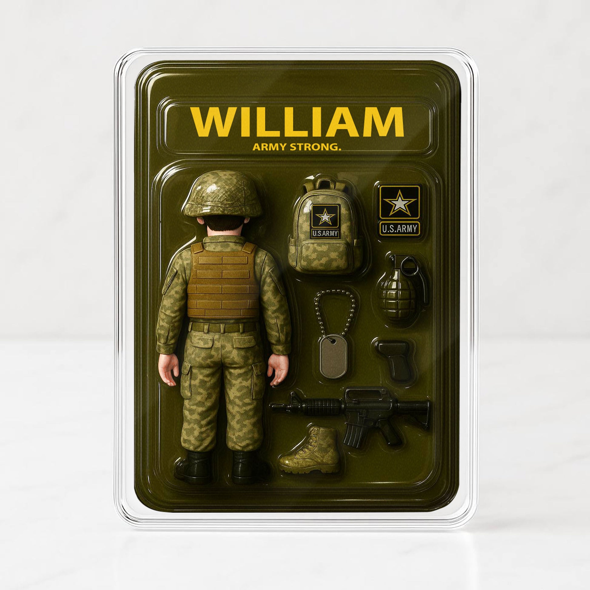 US Army Father's Day 3D Plaque - Personalized Military Gift Desk Decor