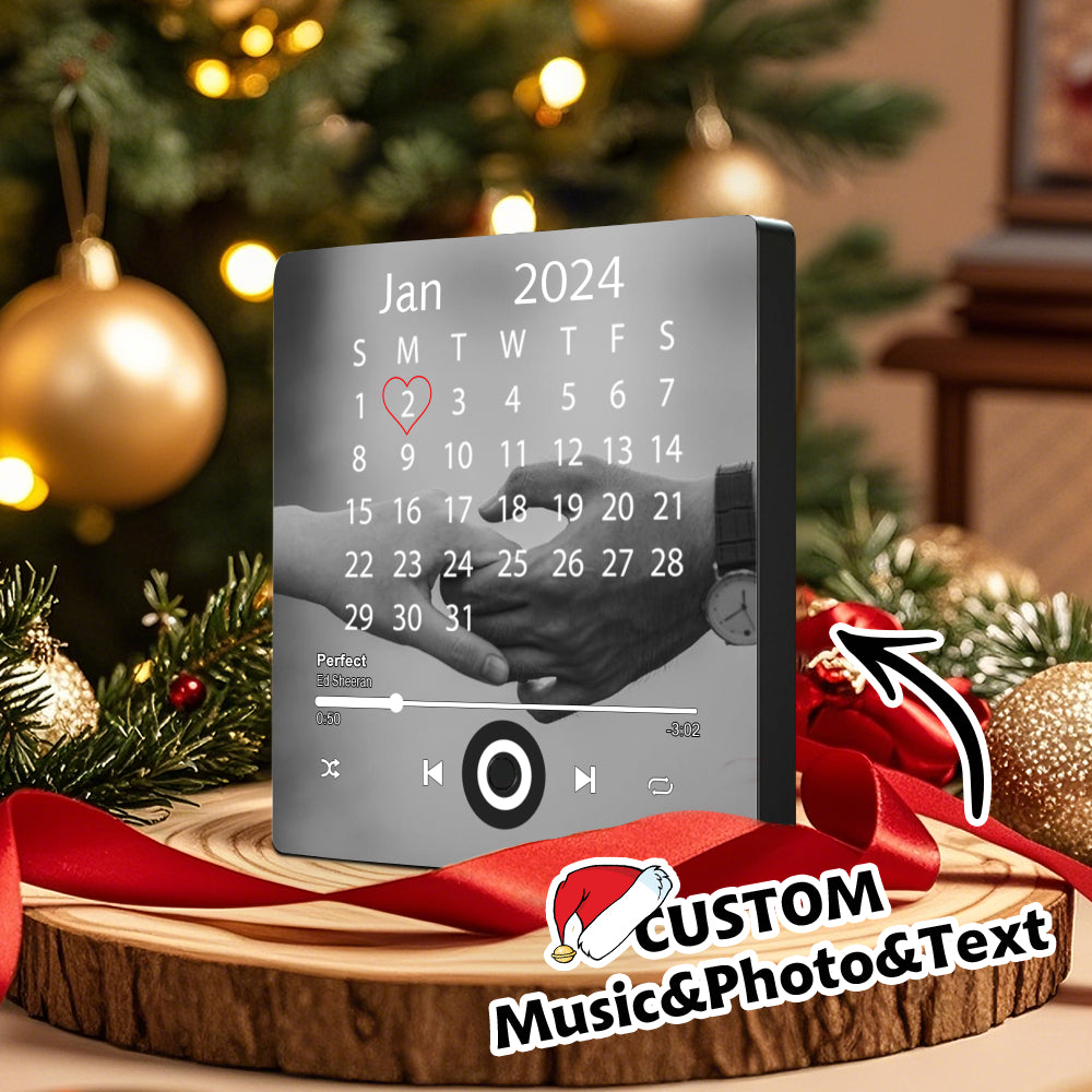 Unique Custom Calendar Music Magnet | Personalized Fridge Keepsake for Special Dates & Anniversaries
