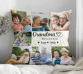 Unique Grandma We Love You Throw Pillow Personalized with Grandchild's Name and Birth Flower for Grandma's Birthday
