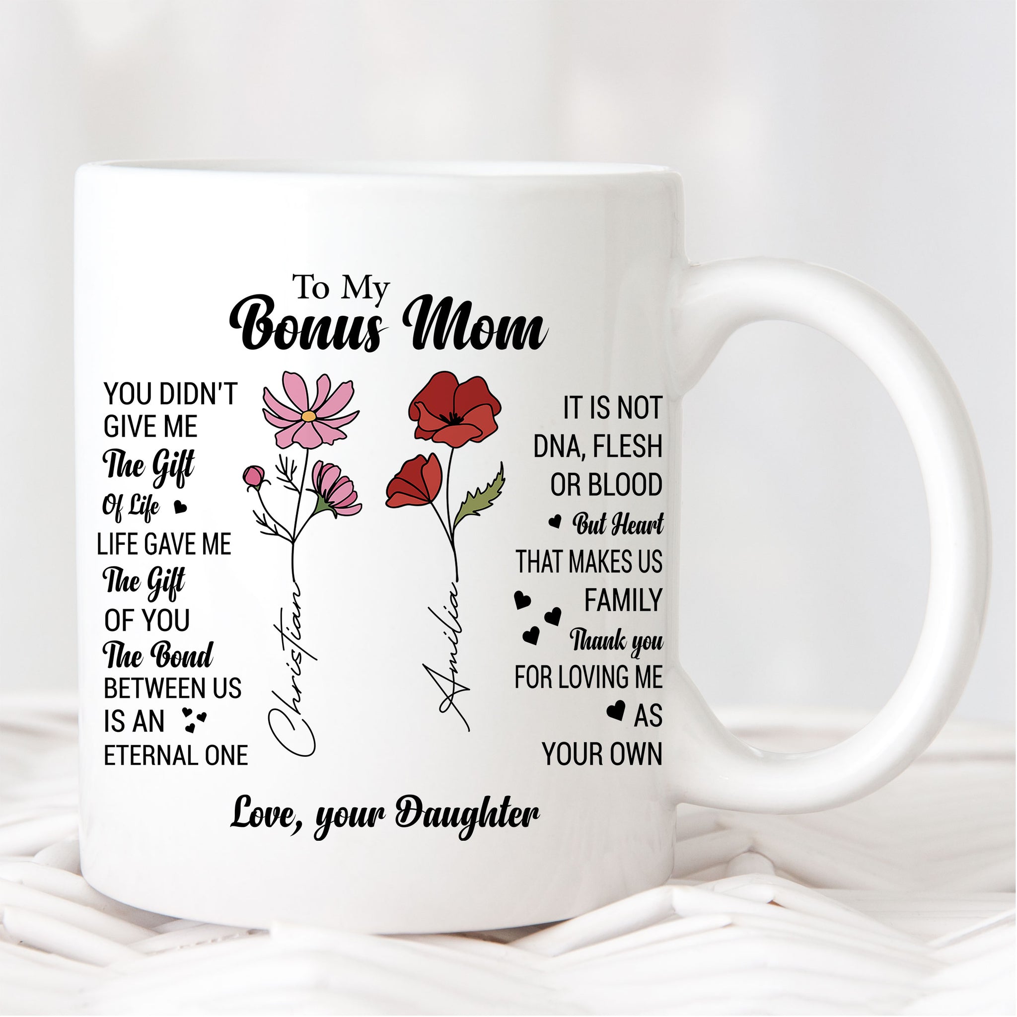 Bonus Mom You Didn't Give Me The Gift Of Life Life Gave Me The Gift Of You White Ceramic Mug - Gift For Bonus Mom - Personalized Mug