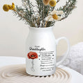 Whenever You Feel Overwhelmed Granddaughter Birth Month Flower Ceramic Flower Vase | Custom Birth Flower Gift For Great Grandma, Mother's Day Gifts, Birthday Gifts