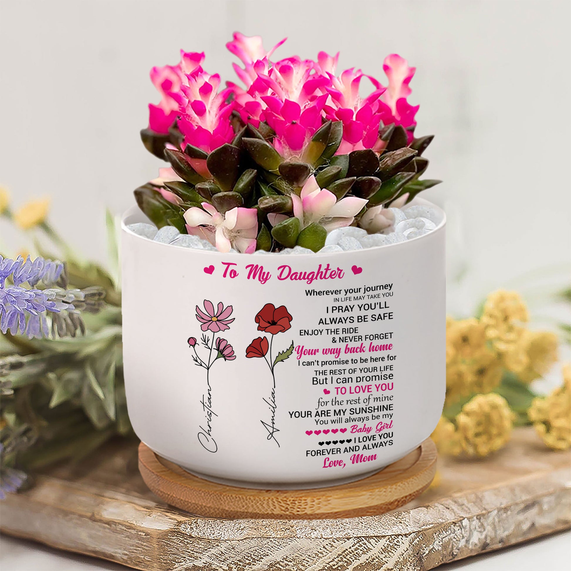 Wherever Life Takes You: A Birth Month Flower Ceramic Pot for My Daughter