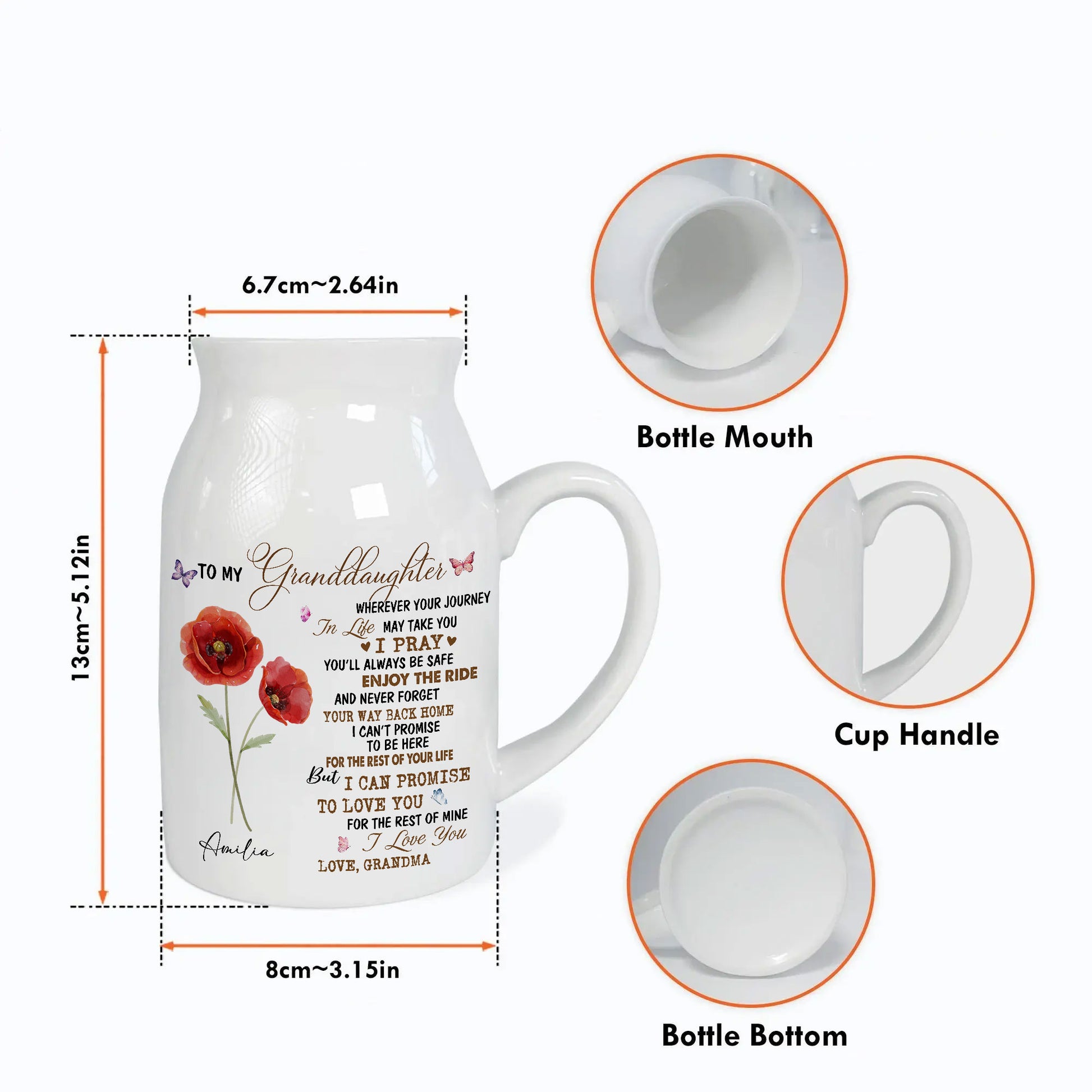 Wherever Your Journey In Life May Take You Birth Month Flower Ceramic Vase
