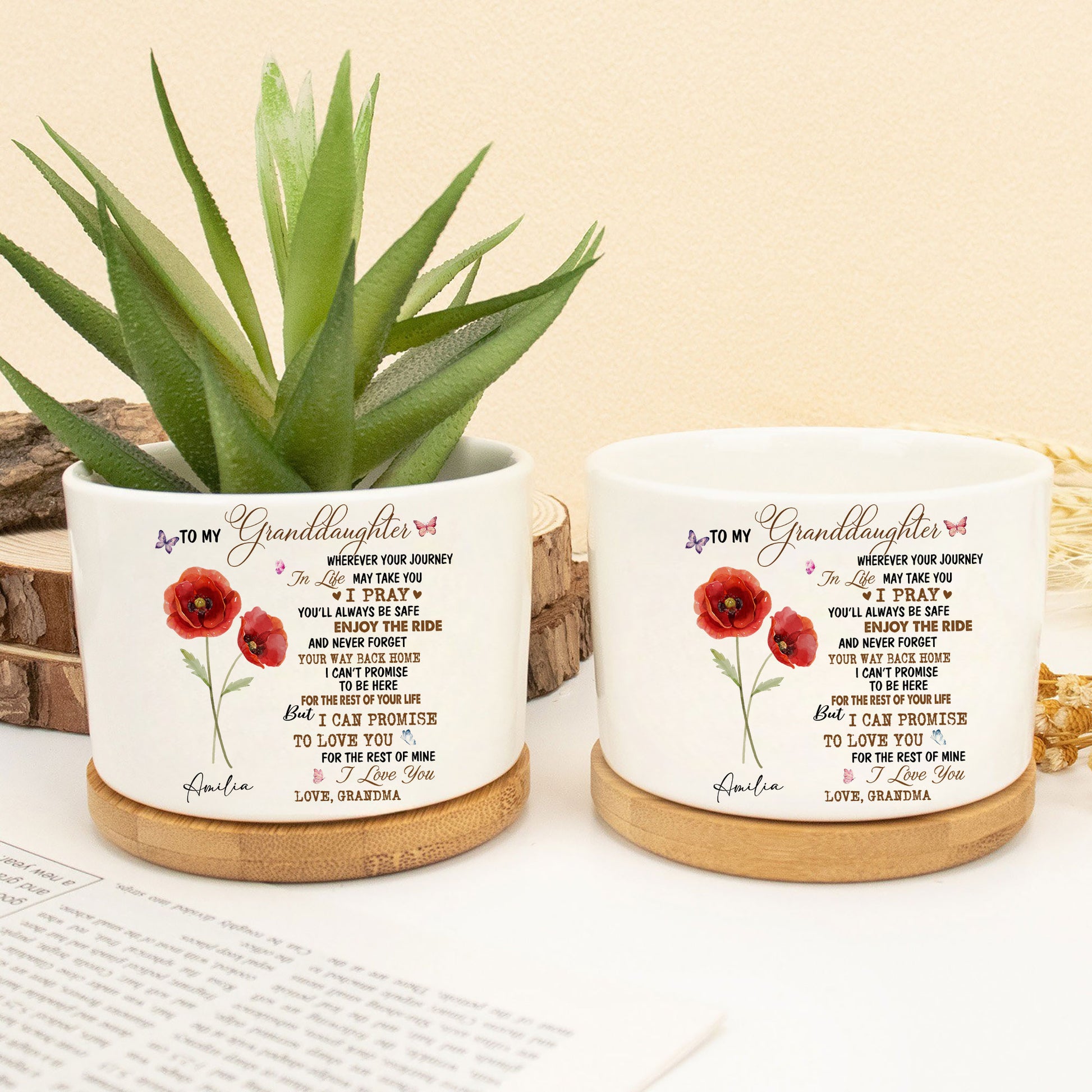 Wherever Your Journey Takes You: Birth Month Flower Ceramic Plant Pot for Strength and Love