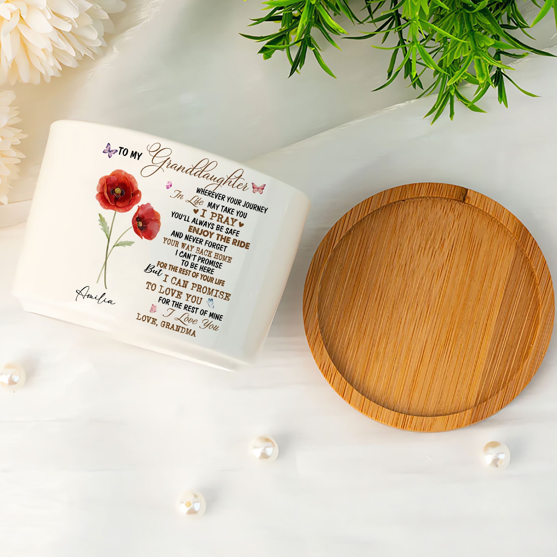 Wherever Your Journey Takes You, Bloom Beautifully: Birth Month Flower Ceramic Plant Pot