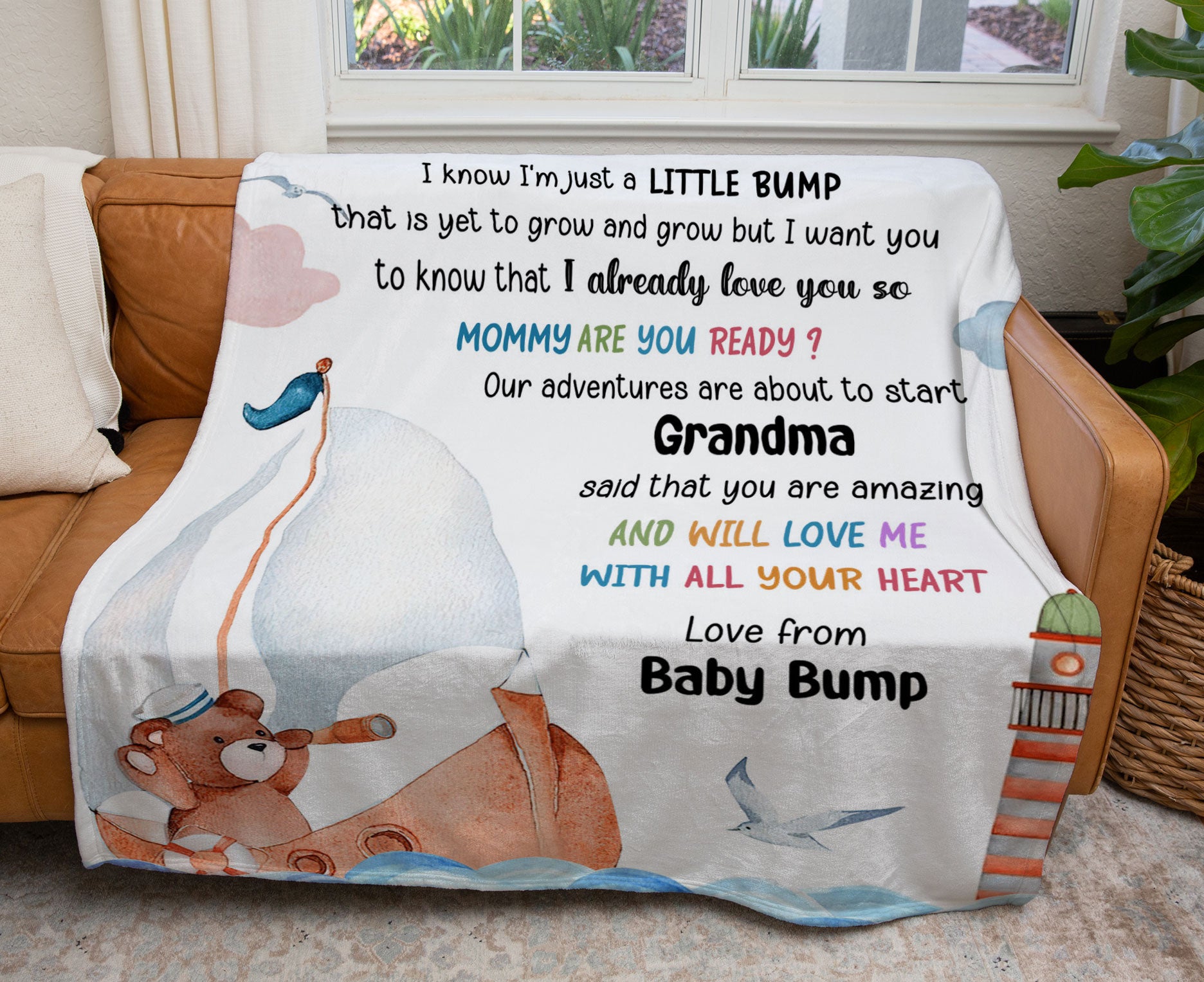 Whispers of Love: The Enchanting Mommy Personalized Blanket for Expecting Moms