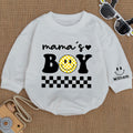 2 Sides Bodysuit Romper Long Sleeve Mama's Boy Personalized Custom Babysuit - Gift For Baby And Mom - LuthCreative