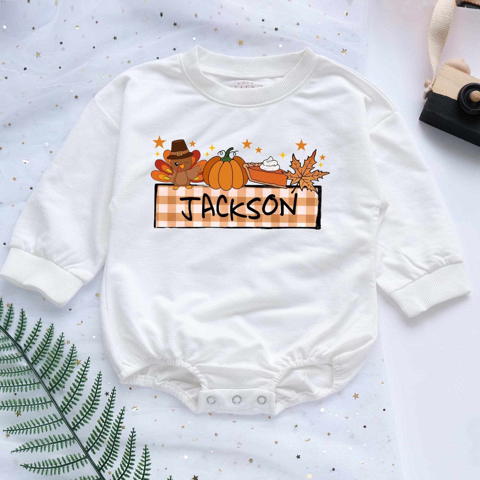 Thanksgiving Personalized Baby Romper - Short/Long Sleeve (0-2Y) - LuthCreative