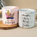 You Are Braver Than You Believe Daughter and Mother 13.5oz Personalized Marble Mug, Custom Name Mug