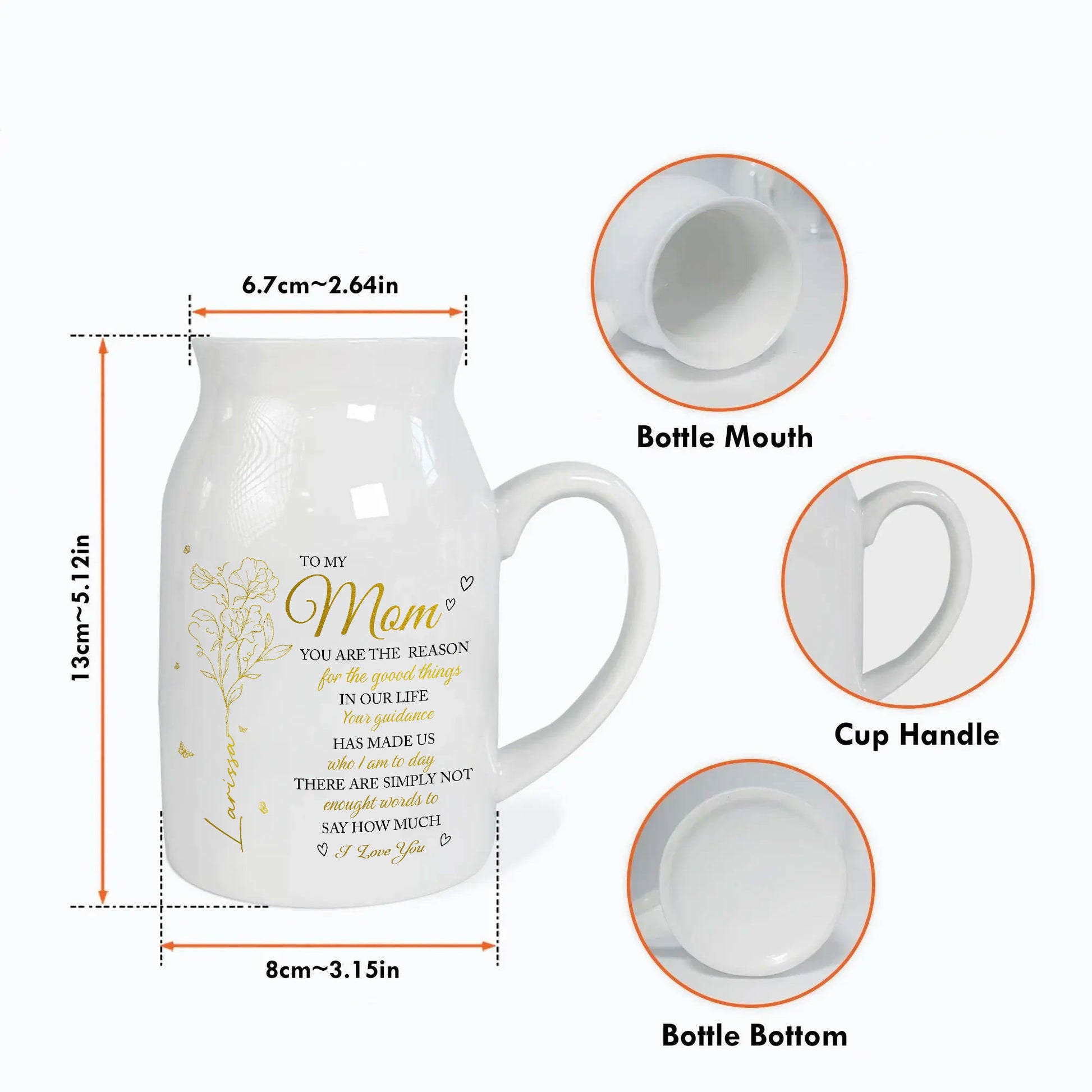 You Are The Reason For The Good Things In Our Life Ceramic Flower Vase | Personalized Mother To Grandmother Ceramic Vase