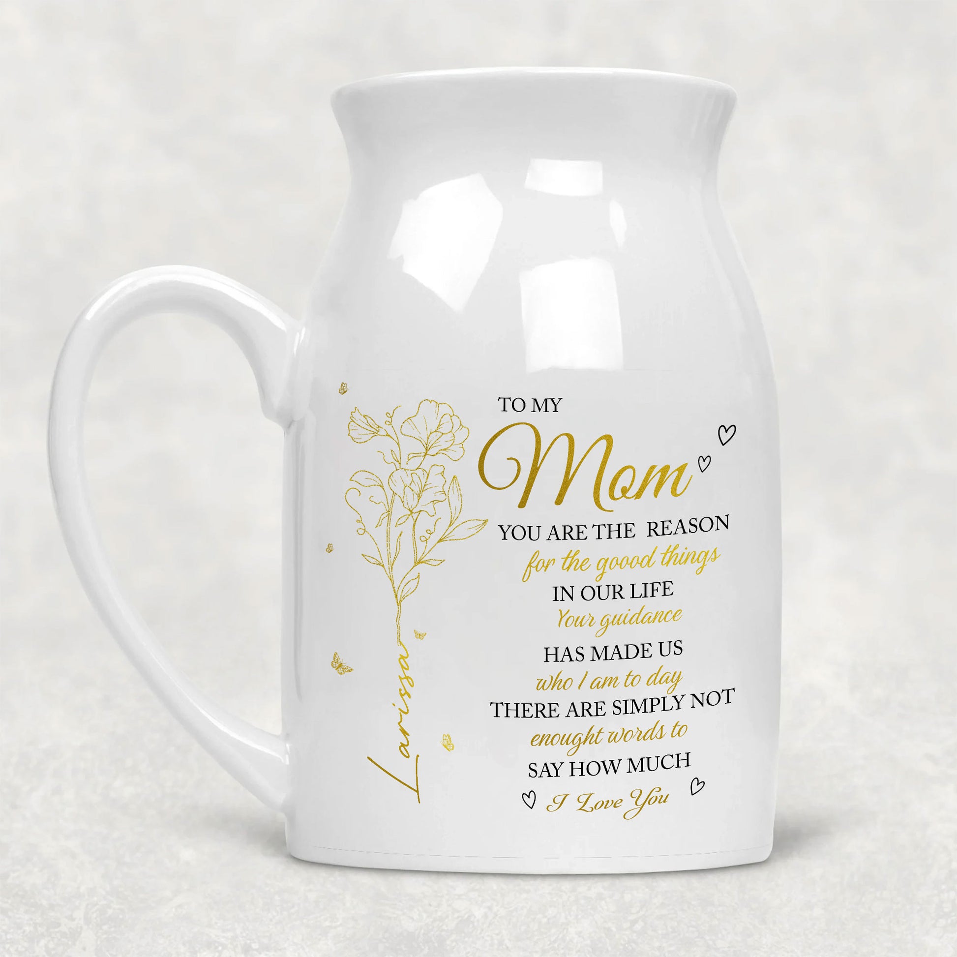 You Are The Reason For The Good Things In Our Life Ceramic Flower Vase | Personalized Mother To Grandmother Ceramic Vase | Custom Granddaughter Gift, Custom Mother's Day Gift