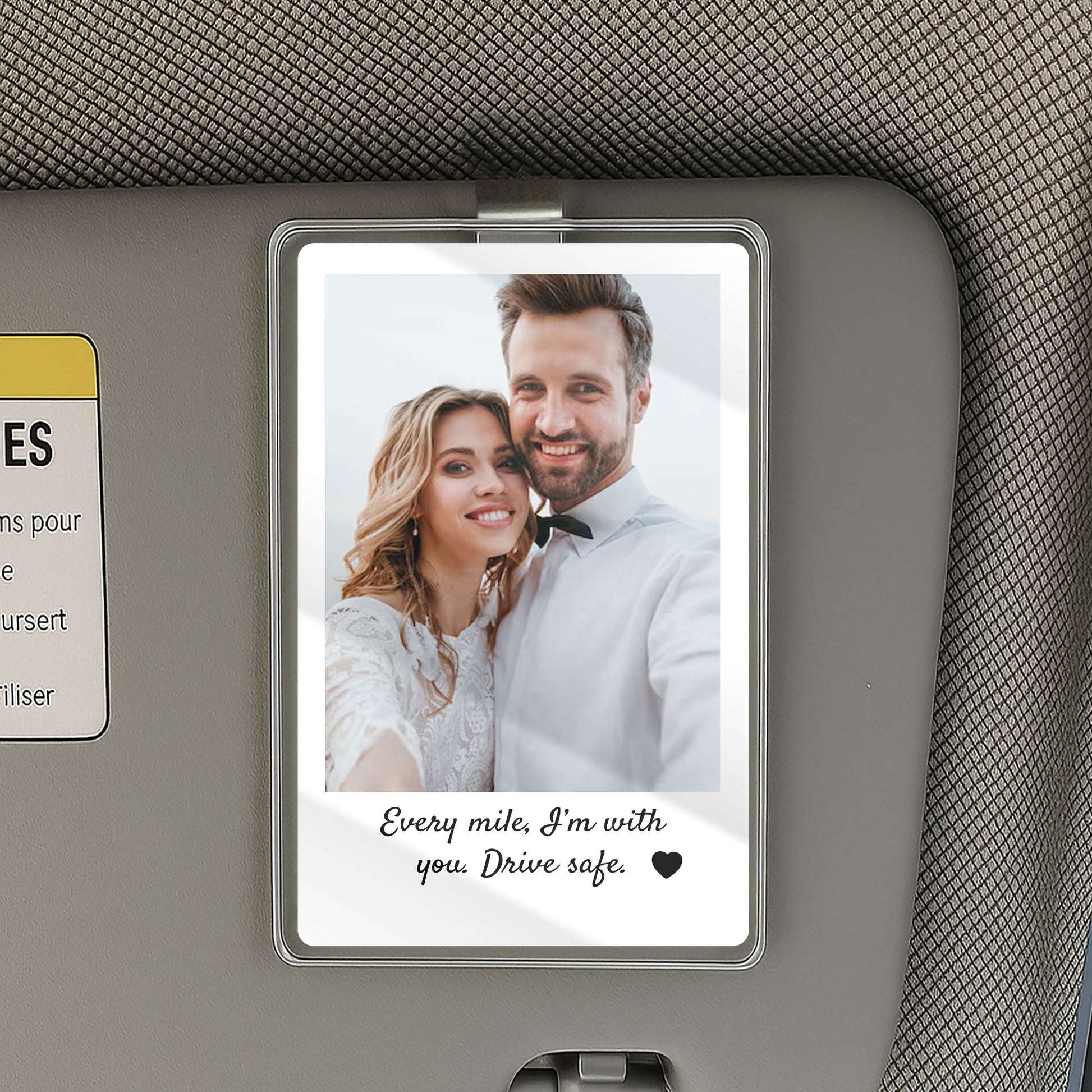 You Make My Heart Race – Personalized Car Visor Clip Gift for Him or Her with Photo & Quote for Anniversary or Just Because

