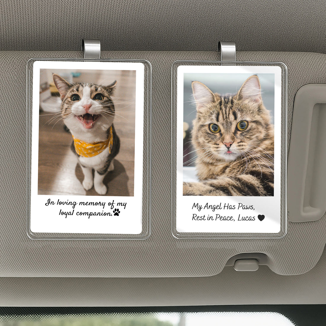 Personalized Pet Memorial Car Visor Clip – A Thoughtful Gift for Pet Lovers to Honor a Beloved Dog or Cat in the Car

