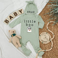 Custom Set Baby Bodysuit and Hat, Little Boo Newborn Set, Personalized Custom Baby Set - Gift For Baby - LuthCreative