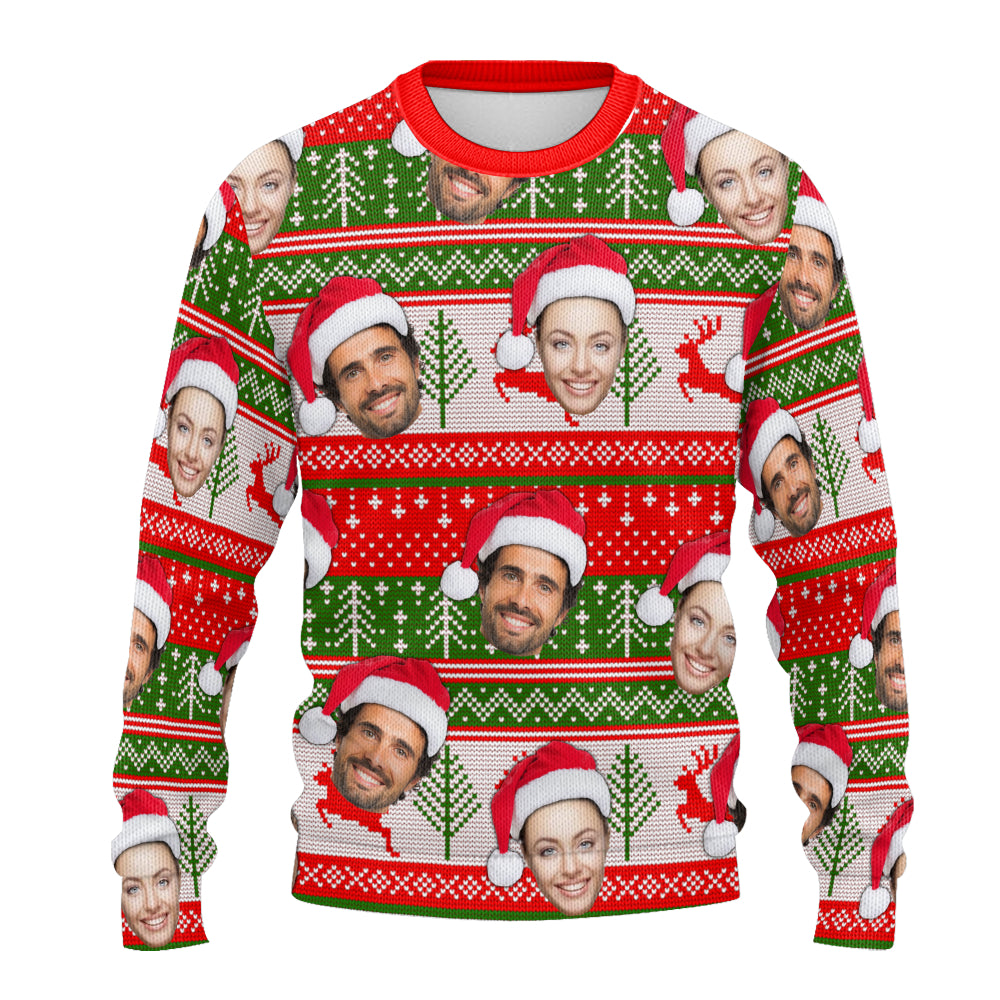 Personalized Gift Custom Ugly Christmas Sweater, Custom Face Crewneck Sweatshirt, Personalized Family Photo Sweater, Custom Gift for Men Women, Family Party Gifts Wool Sweater - LuthCreative