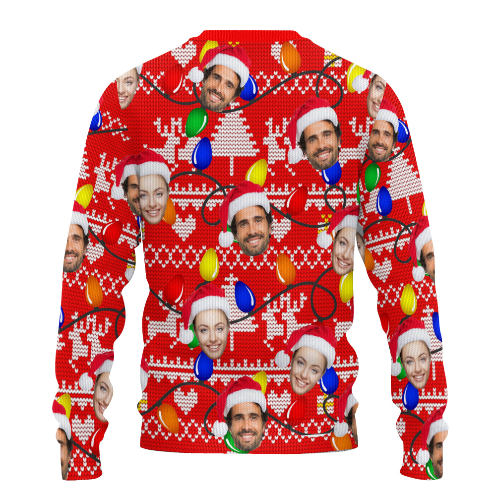 Personalized Gift Custom Ugly Christmas Sweater, Custom Face Crewneck Sweatshirt, Personalized Family Photo Sweater, Custom Gift for Men Women, Family Party Gifts Wool Sweater - LuthCreative