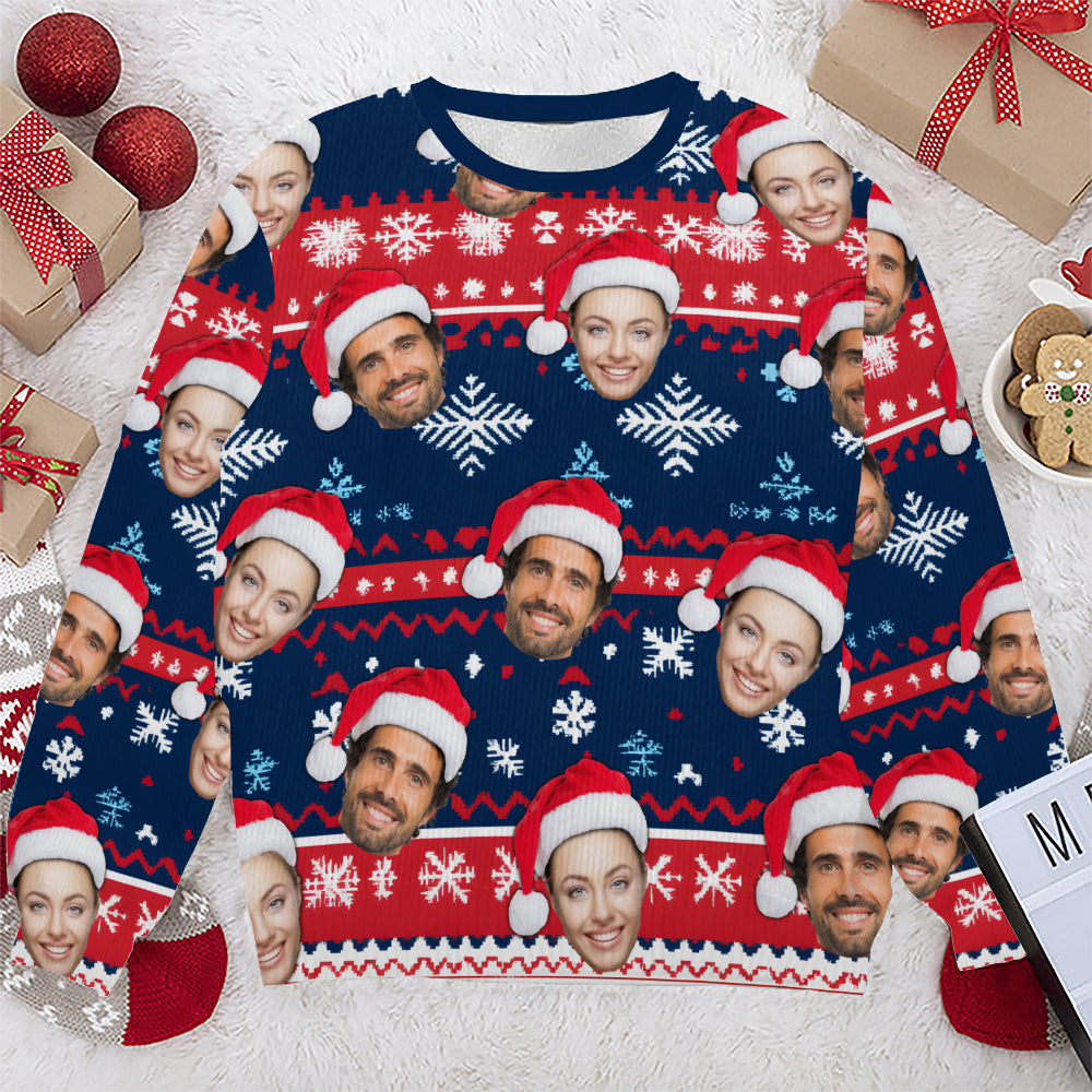 Personalized Gift Custom Ugly Christmas Sweater, Custom Face Crewneck Sweatshirt, Personalized Family Photo Sweater, Custom Gift for Men Women, Family Party Gifts Wool Sweater - LuthCreative