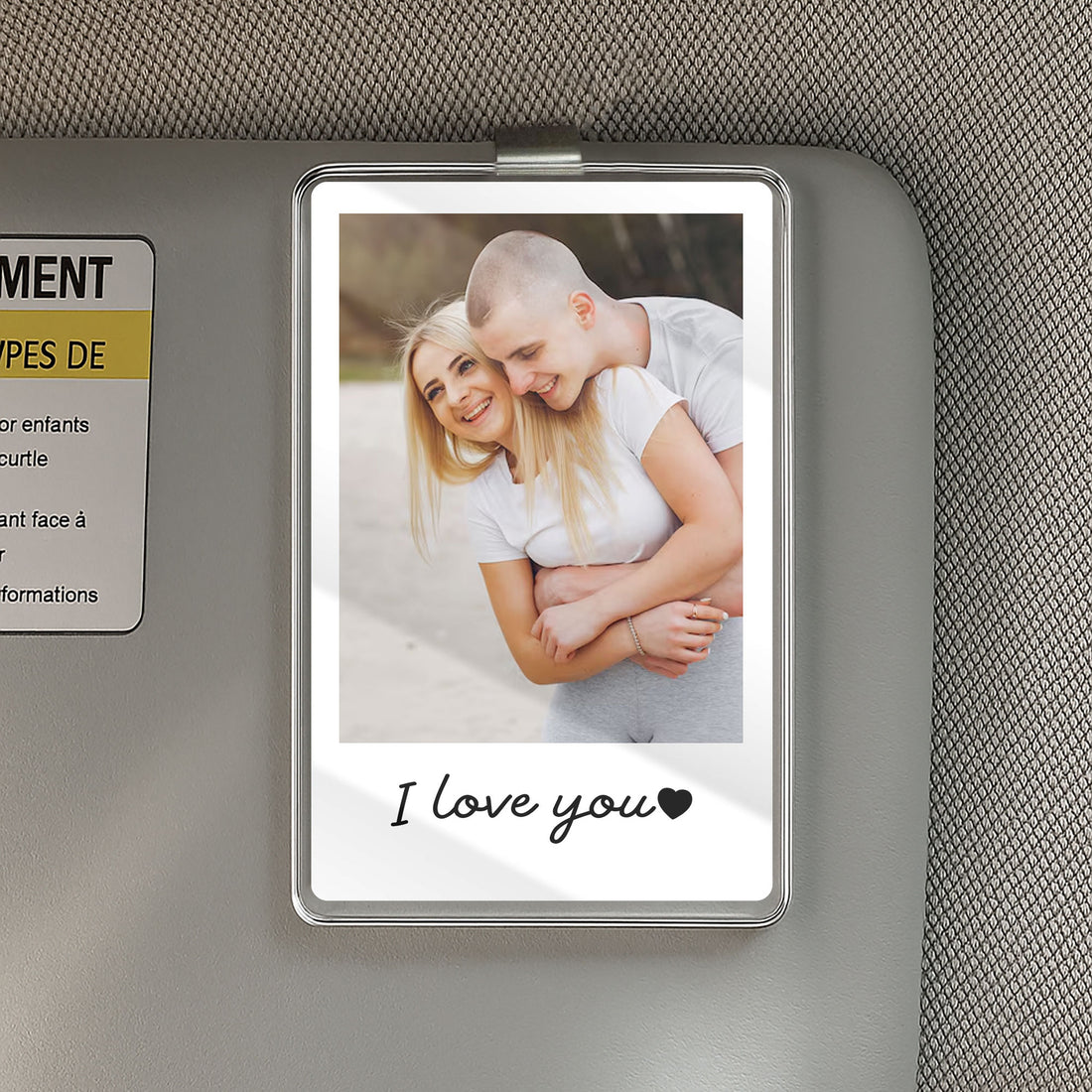 Personalized Car Visor Clip with Photo – You’re My World, Drive Safe – Romantic Gift for Boyfriend, Girlfriend, or Spouse

