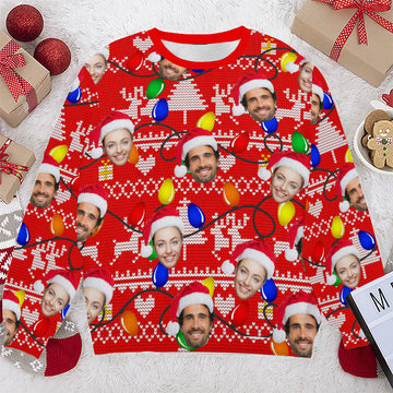 Personalized Gift Custom Ugly Christmas Sweater, Custom Face Crewneck Sweatshirt, Personalized Family Photo Sweater, Custom Gift for Men Women, Family Party Gifts Wool Sweater - LuthCreative