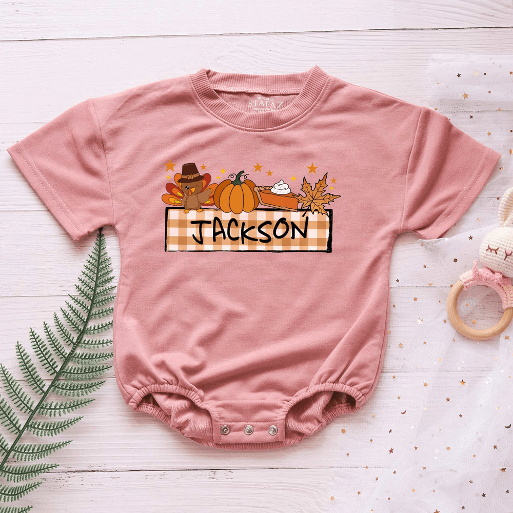 Thanksgiving Personalized Baby Romper - Short/Long Sleeve (0-2Y) - LuthCreative