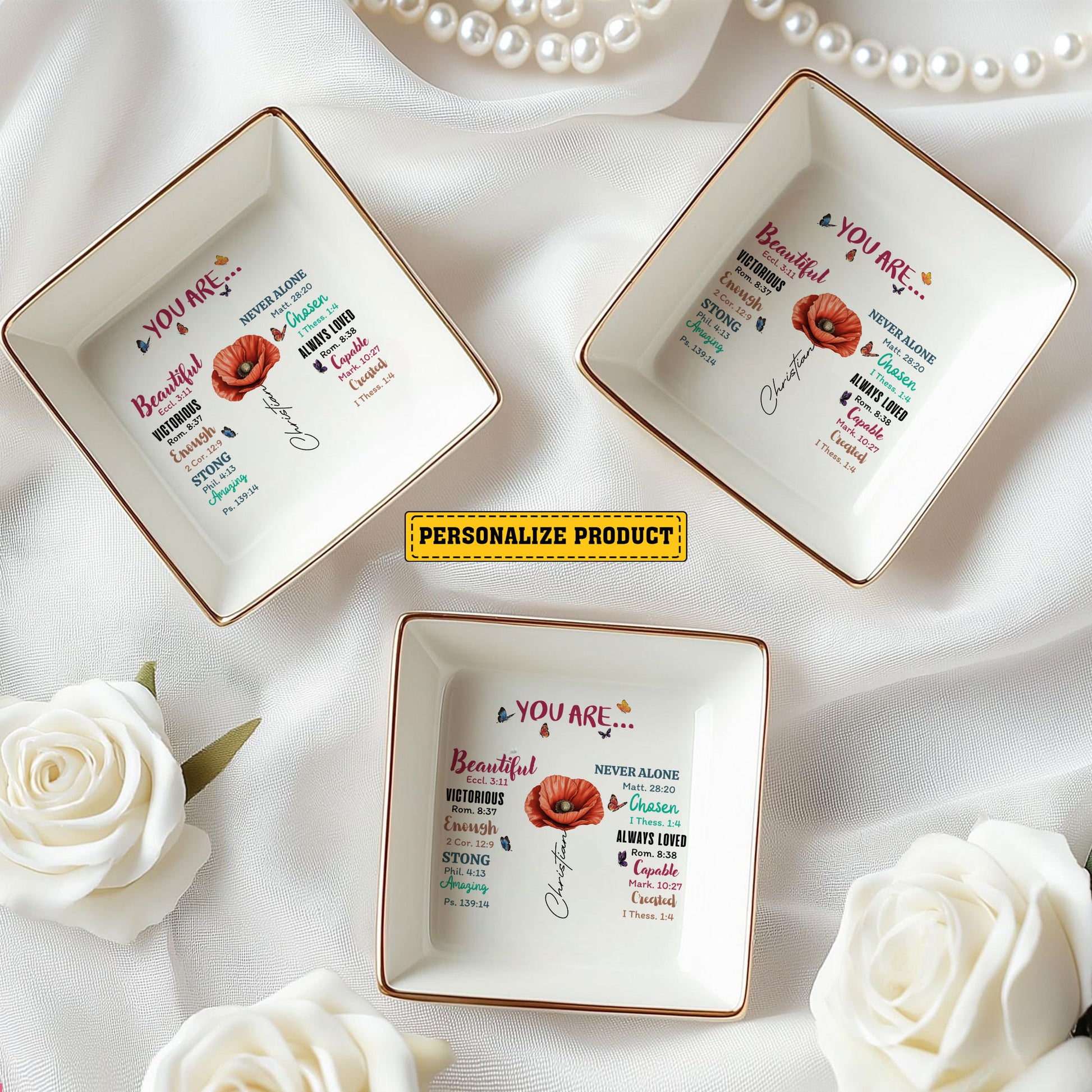 Personalized Ring Dish You Are Beautiful Jewelry Dish - LuthCreative