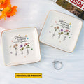 Personalized Jewelry Dish Sisters Are Diferent Flowers From The Same Garden Customized Gift for Sisters, Wedding Gift - LuthCreative