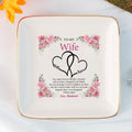 Personalized Ring Dish - 'To My Wife' Wedding Gift - Floral Wedding Jewelry Trays - Wedding Heart Ring Dish - LuthCreative