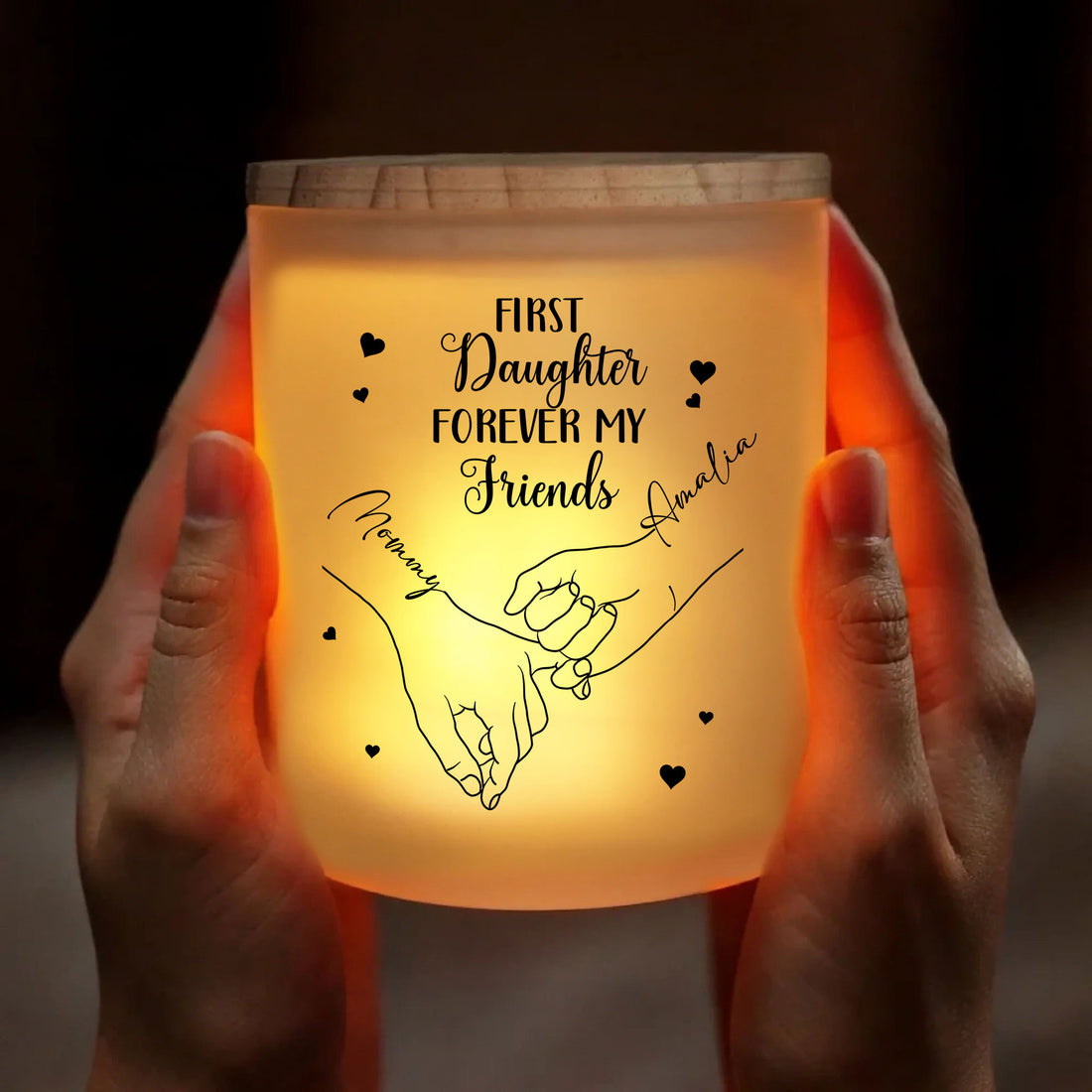 Illuminate your cherished memories and connections. Experience the warmth and meaning of the First Daughter Forever My Friends Glass Jar With LED Candle today.