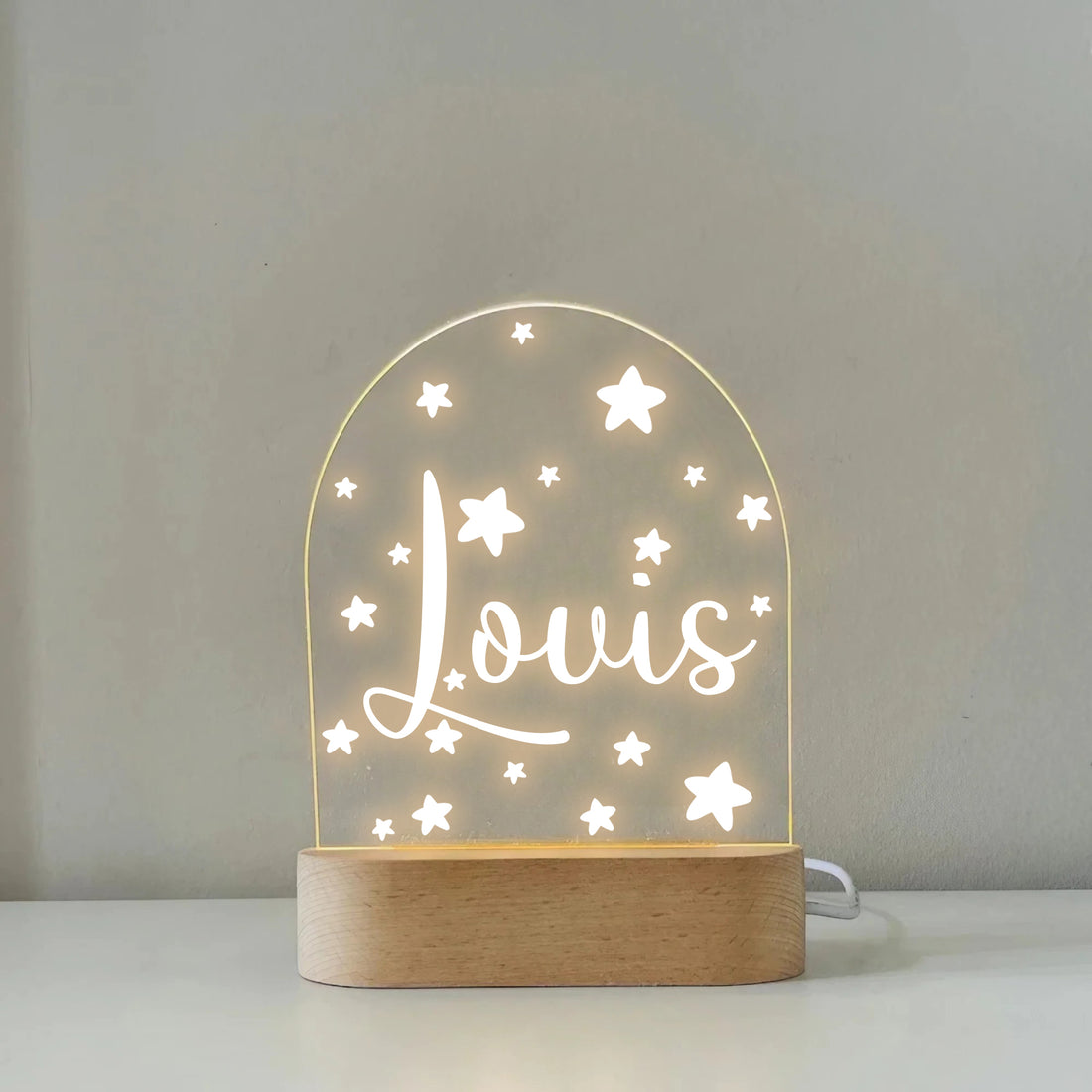 Custom Name with Stars LED Night Light | Personalized Celestial Portrait Light | Valentine's Day & Anniversary Couple Gift | Romantic LED Night Lamp - LuthCreative