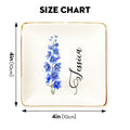 Personalized Ring Dish Customized Name and Flower Ceramic Jewelry Tray - LuthCreative