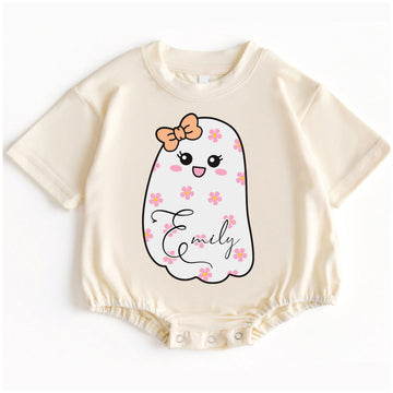 Baby Romper Long Sleeve Customize Little Boo Personalized Custom Babysuit - Gift For Baby - LuthCreative